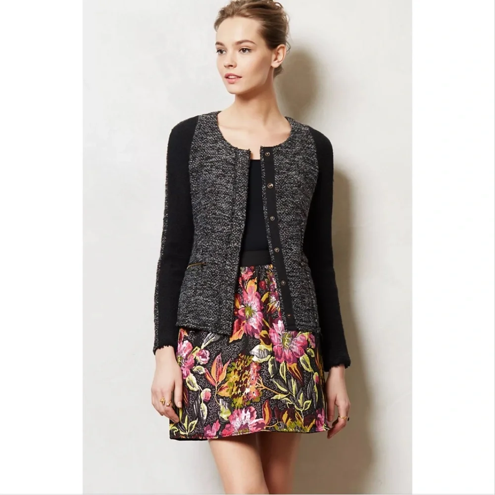 Cartonnier Glimmered Black Tweed Lightweight Jacket